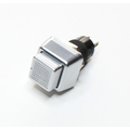 Push button switch off/on 250V 1A square silver - DS-457