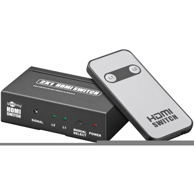 HDMI Umschaltbox - zum Anschluss von bis zu 2 Ger�ten an...