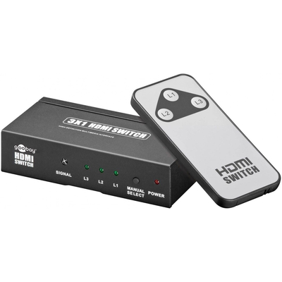 HDMI Switch Box - for connection of up to 3 devices, to...