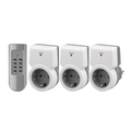 Funksteckdosen-Set - 3 x Schutzkontakt-Steckdose und 1x...