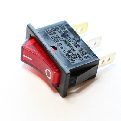 Rocker switch 30.4  x 11.2mm 250VAC 10A 1 x on red with lighting