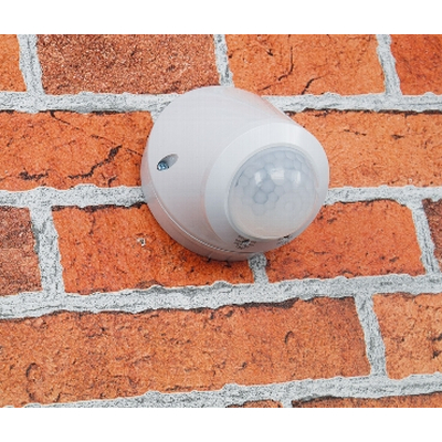 Wall & Ceiling motion detector 360 � LED suitable 8m detection white IP65