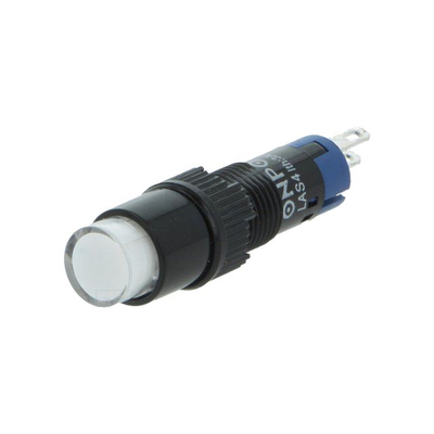 Pressure switch on/on with indicator 24V white round 0.5A 250VAC / 1A 24VDC