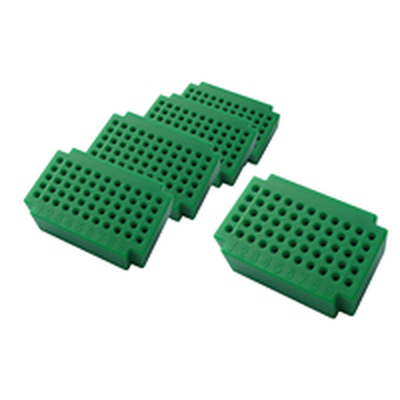 5 Micro-Laborsteckboards mit je 55 Kontakten green