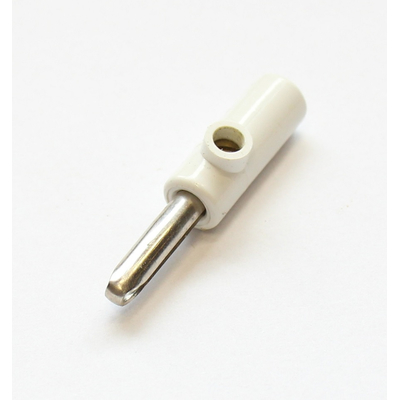 Banana plug with screw connection white