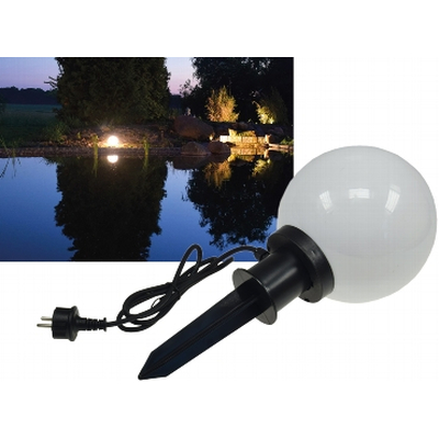    Garden ball light 20cm E27 with 1,5m cable and ground spike IP44 - CT-GL20