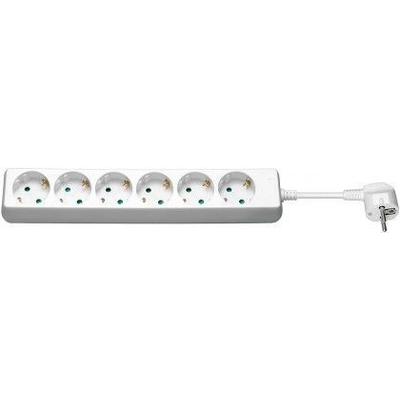 6-fold protection contact Socket strip with 3,0m supply cable white