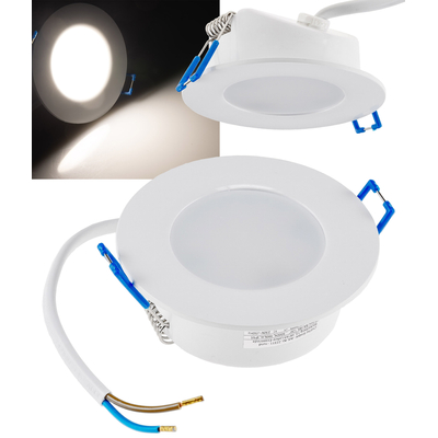 LED recessed luminaire  4,9W neutral white round IP44 white - Flat-30 FR-Q