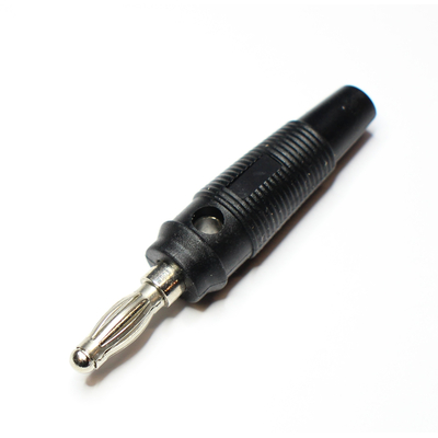 Banana plug 4mm with screw connection  black