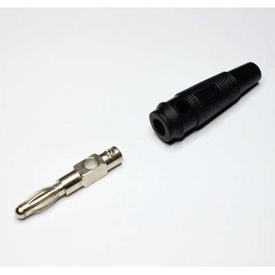 Bananenstecker 4mm mit Schraubanschluss schwarz