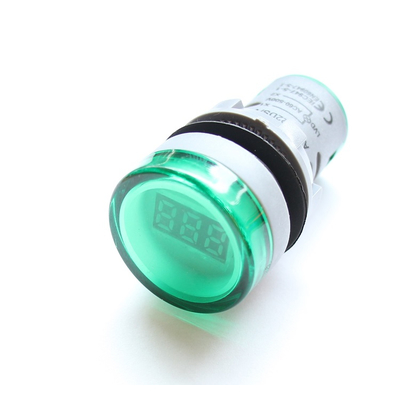 LED Kontrollampe mit integrierten Voltmeter 22mm 60 - 500VAC grn - VM22G