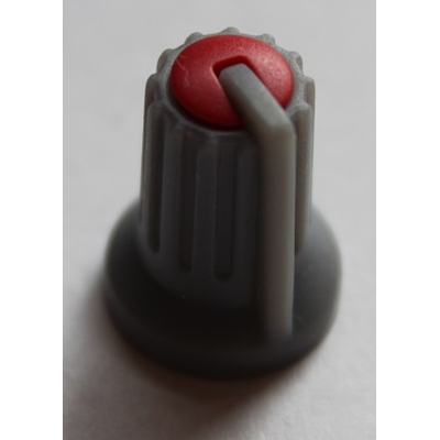 Drehknopf f�r gezahnte 6mm Achsen rot