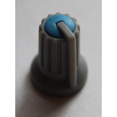 Drehknopf f�r gezahnte 6mm Achsen blau