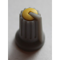 Knob for toothed 6mm axles yellow