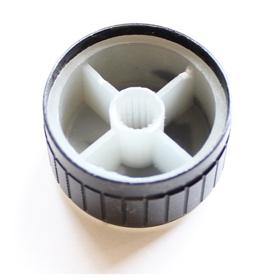 Knob for knurled 6mm axles 30 x 17mm black