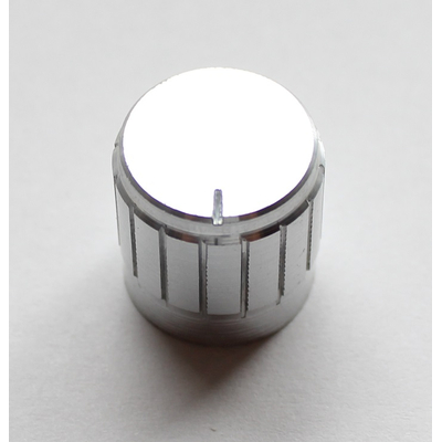 Knob for knurled 6 mm axles 17 x 17 mm silver
