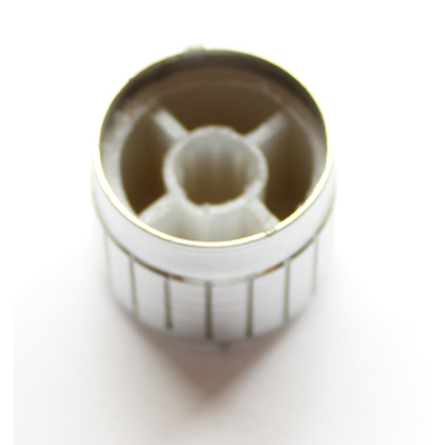 Drehknopf f�r geriffelte 6mm Achsen 21 x 17mm silber