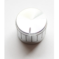 Knob for knurled 6mm axles 23 x 17mm silver