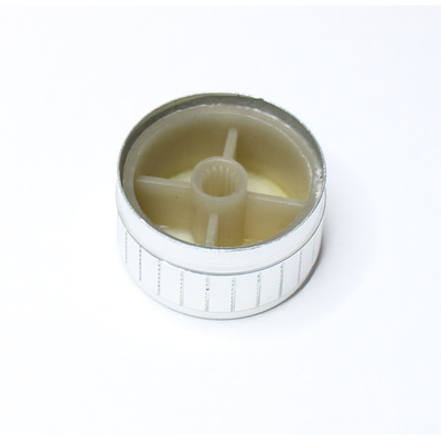 Knob for knurled 6mm axles 32 x 17mm silver