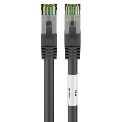 CAT 8.1 network cable 5,0m S/FTP (PiMF) black LSZH halogen-free CU material