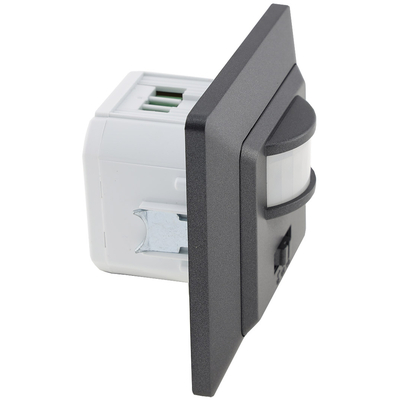MILOS Motion Detector 160� Anthracite, LED-compatible, 250VAC, Flush-mount, 3-wire