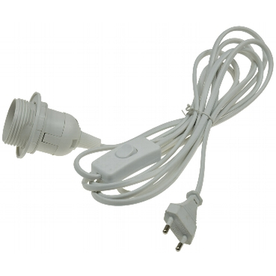 E27 Socket with power cable and switch white