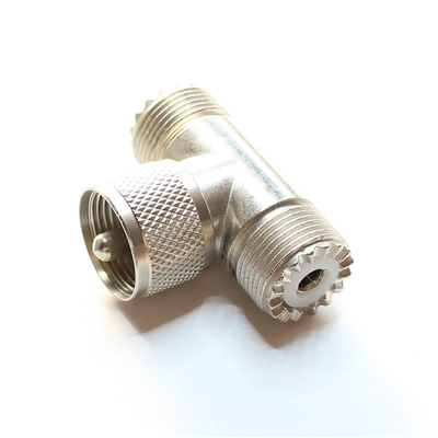 UHF T-piece 1 plug / 2 couplings