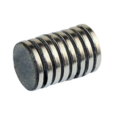 Neodymium magnet �12 x 1.5mm with adhesive side (pack of 8)