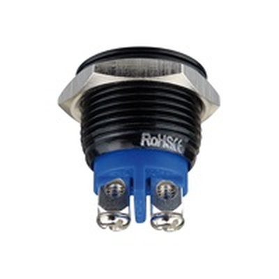 Aluminiumtaster 16 mm 1 x (ein) schwarz flach IP65