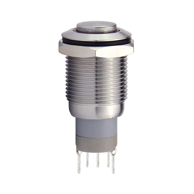 Full metal button 16mm 1 x on/(on) with white LED  ring lighting IP67
