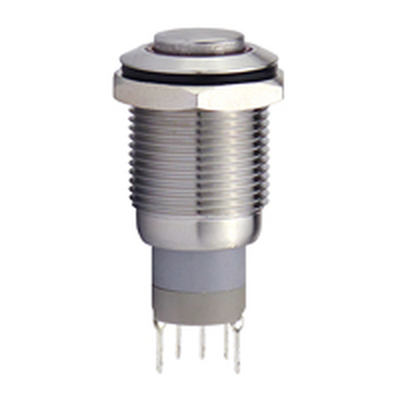 Full metal switch 16mm 1 x on/on with LED ring illumination blue IP67