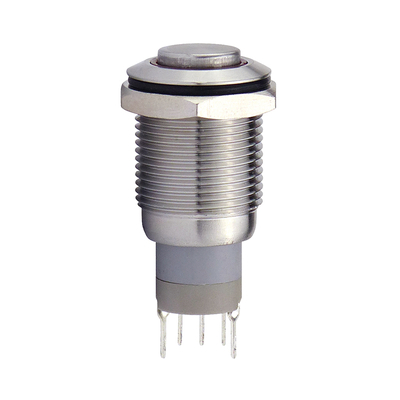 Vollmetallschalter 16mm 1  x um mit LED Ringbeleuchtung rot IP67