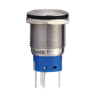 Full metal switch 19mn 1 x on/(on) with Ring lights white