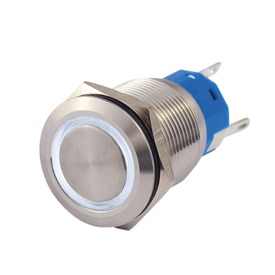 Vollmetallschalter 19mm 1 x um mit LED Ringbeleuchtung wei� IP67
