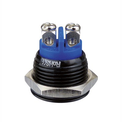 Aluminum push-button 16mm 1 x (on) black flat