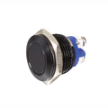Aluminum push-button 16mm 1 x (on) black flat