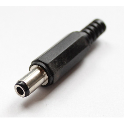 DC-Stecker 6,3 / 3,0 mm Kunststoff mit Knickschutz