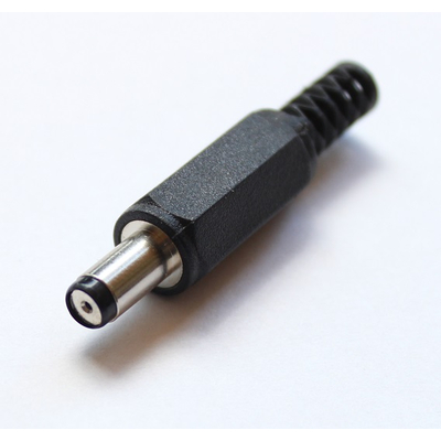 DC-Stecker 4,0 / 1,7 mm Kunststoff mit Knickschutz