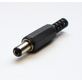 DC-Stecker 5,5 / 2,1mm kurz Kunststoff mit Knickschutz