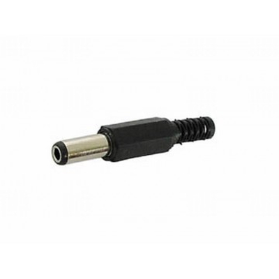 DC-Stecker 5,5 / 2,1 mm Kunststoff mit Knickschutz