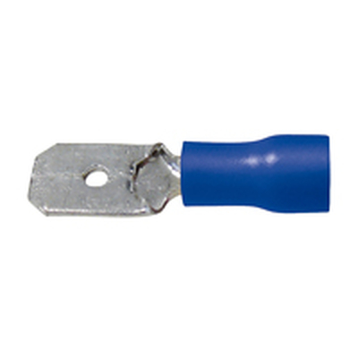 Flachstecker blau 6,35mm 1,5-2,5mm Kabel 0.8 x 6,35mm