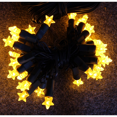 LED-Lichterkette mit  40 gelben LED Sternen 230V