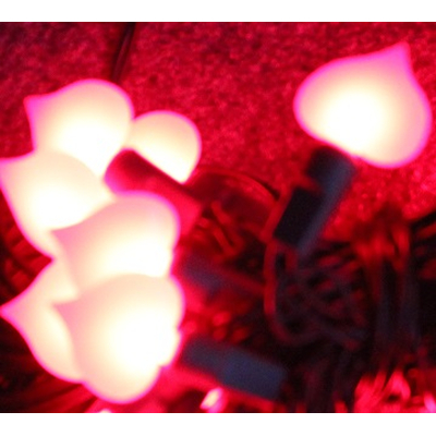 LED string light with 40 red hearts 230V