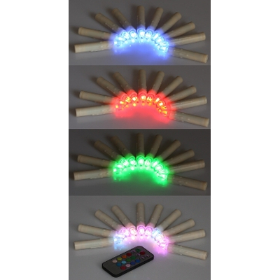 LED Christbaumkerzen RGB mit Fernbedienung 10 Kerzen