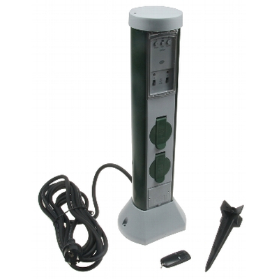 Garden sockets 2 way with remote control IP44 GC