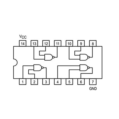 SN74LS22N dual positive NAND gate with 4 inputs and open collector outputs