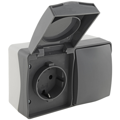 Wet room combination switch / socket IP54 for...