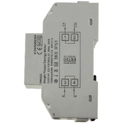 Energy cost counter for DIN rail mounting 1-phase 10A 176-276VAC - RWDZ2