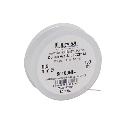 Solder CLEAR �0.5 mm Sn100Ni+ folding coil 1m - LZCF1M
