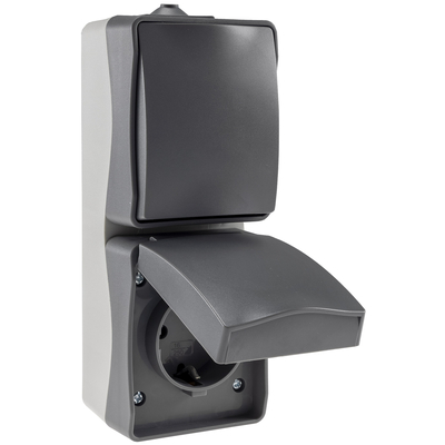 Damp-proof combination switch & socket IP54...